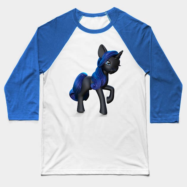 Black Magic Unicorn Baseball T-Shirt by AlondraHanley